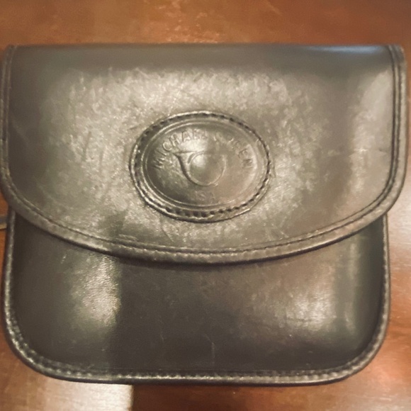 Vintage Michael Green Black Leather Pouch Purse